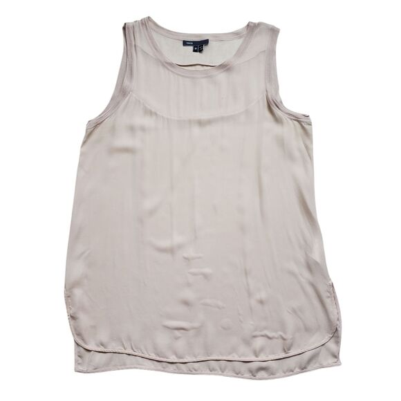 Vince Sheer Silk Sleeveless Blouse Tank Top Womens Pink Medium Classic - Picture 7 of 12